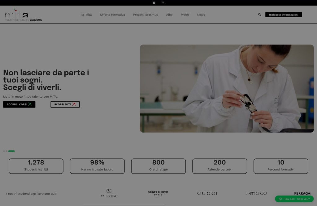 Mita Academy – progetto WordPress